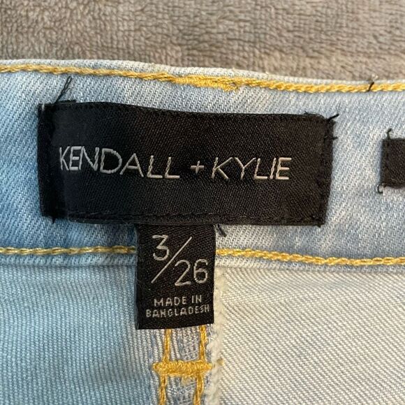 Kendall & Kylie Kontour Ankle Skinny Jeans Blue Distressed Light Wash Denim 3 26 - Picture 5 of 9
